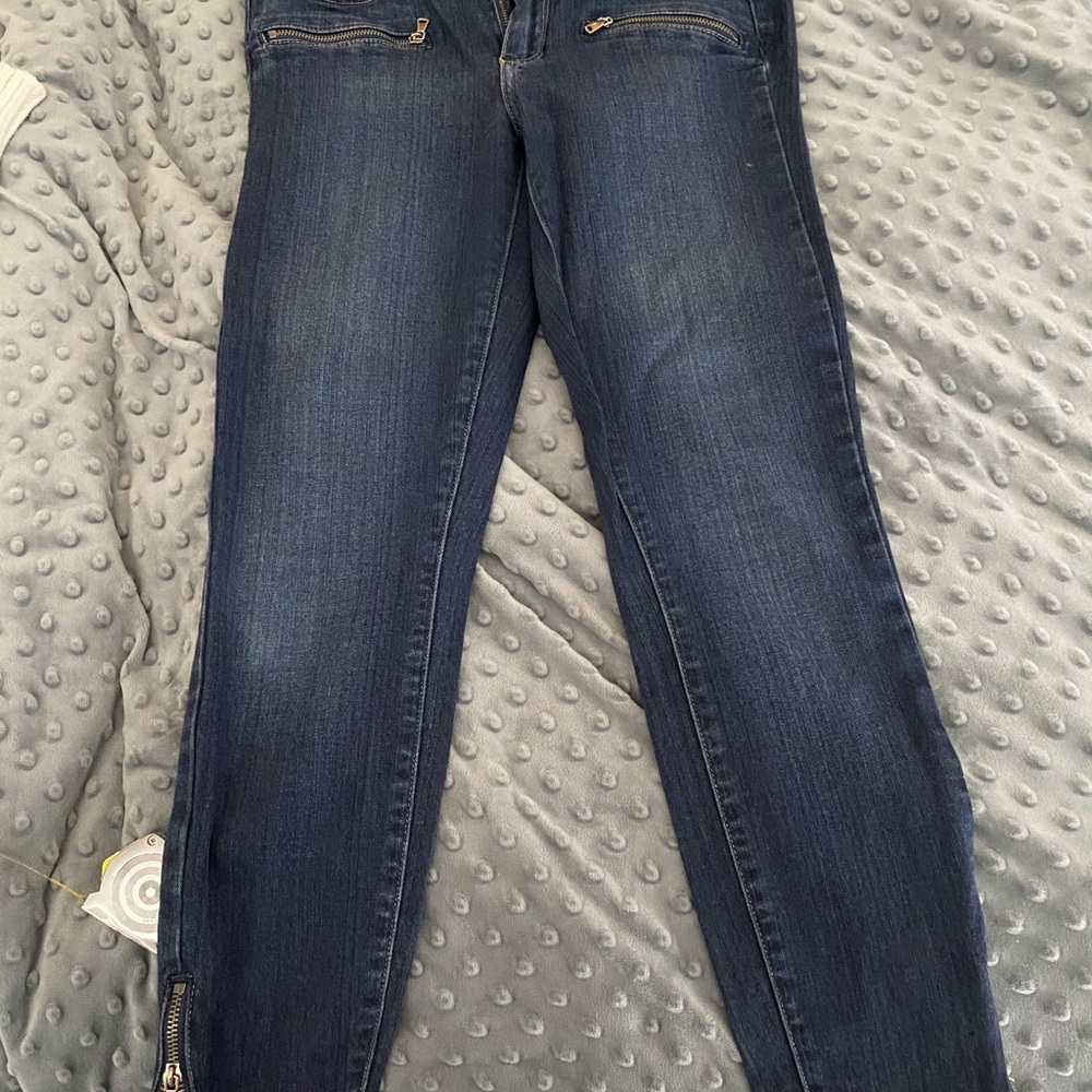 Paige cropped skinnys with zipper detail